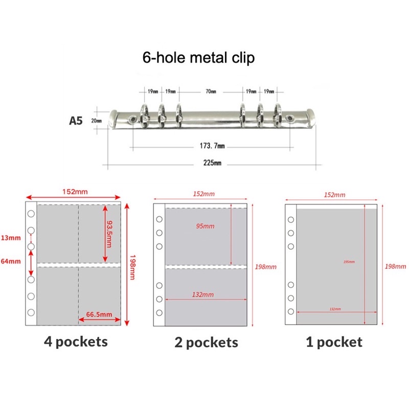 Binder A5, bìa sổ còng  kim tuyến có khoá kéo decor sổ tay, đựng card