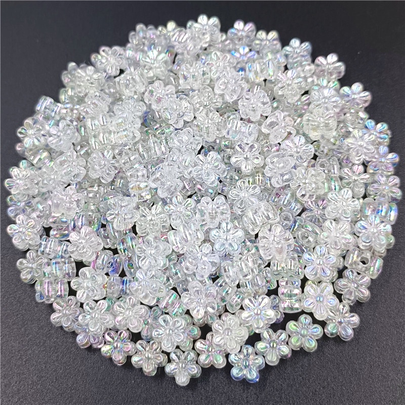 Set 80 Hạt Nhựa Acrylic 7mm Nhiều Hình Dạng Dùng Làm Trang Sức Thủ Công