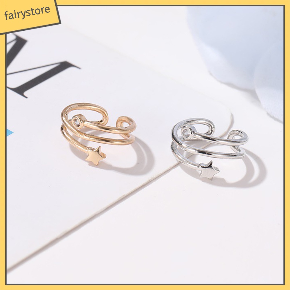 Khuyên Vành Tai Hình Ngôi Sao Đính Đá Thời Trang Cho Nữ