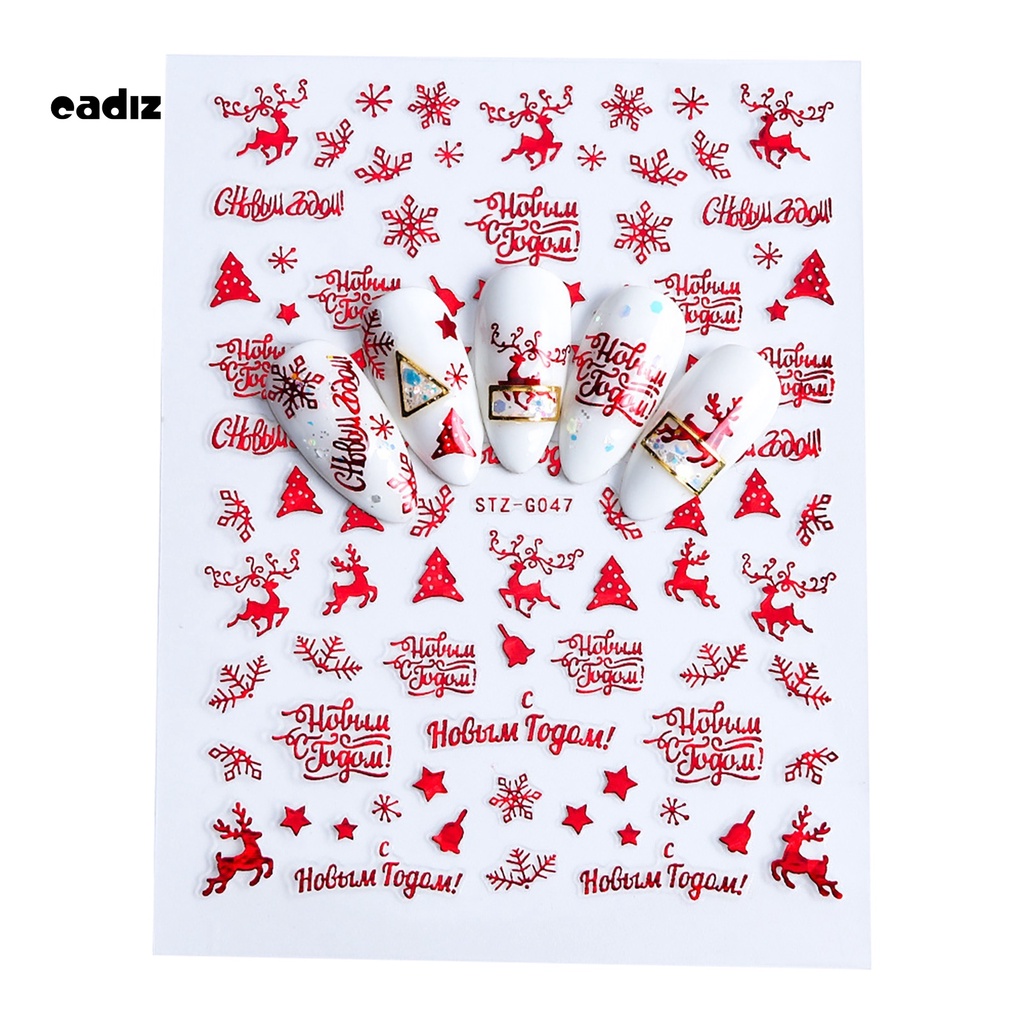 [Hàng mới về] Nhãn dán mỏng nhẹ họa tiết Giáng Sinh để trang trí móng tay nghệ thuật