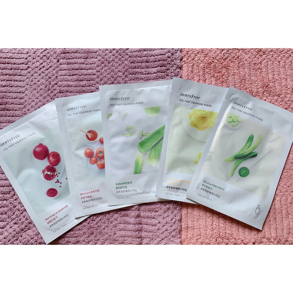 Mặt Nạ Innisfree 18 Vị Chiết Xuất Mặt Nạ Giấy Innisfree My Real Squeeze Mask | BigBuy360 - bigbuy360.vn