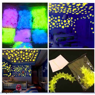 🌟🌟🌟[GÓI 100 CÁI] Ngôi sao dạ quang Gói 100 cái ngôi sao phát sáng dán tường trang trí phòng ngủ 💕FREESHIP💕