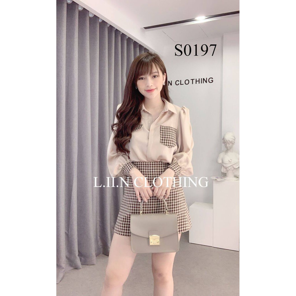 [Mã WABRM50 giảm 15% đơn 99k] Áo sơ mi nữ hàn quốc Linbi màu be, vải cao cấp không nhăn liin clothing SM3017