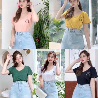 Áo THUN THÁI cổ tim thêu form vừa(bao chất)