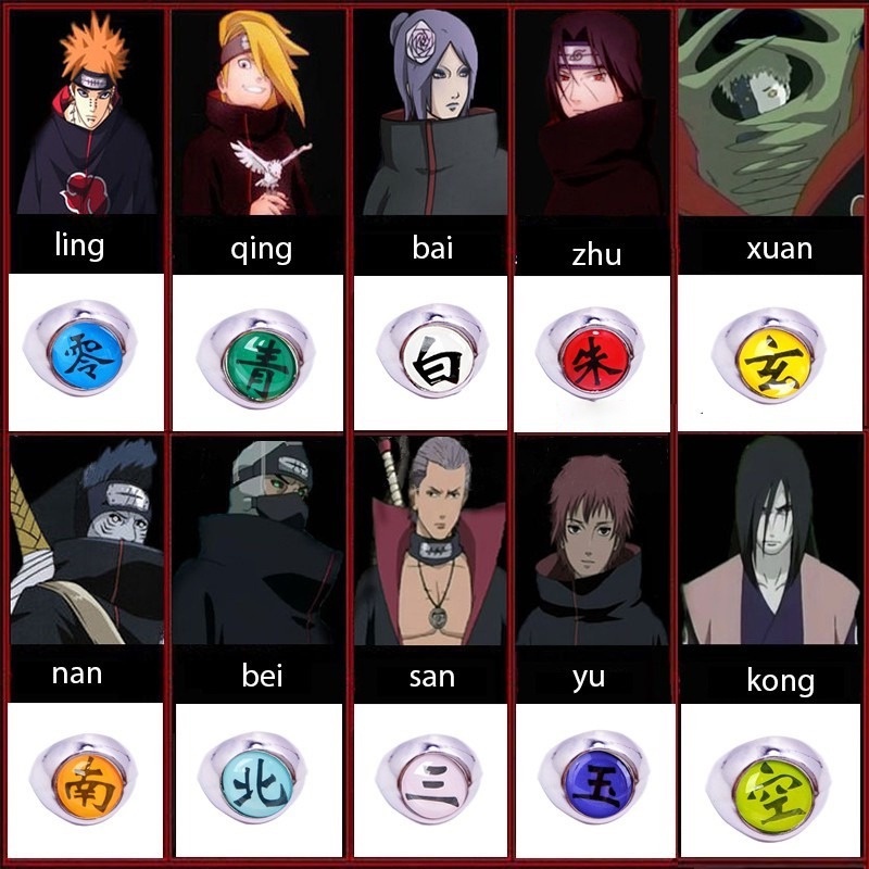 1 Nhẫn Hóa Trang Nhân Vật Uchiha Itachi Kakuzu Trong Naruto Có Thể Điều Chỉnh Kích Cỡ