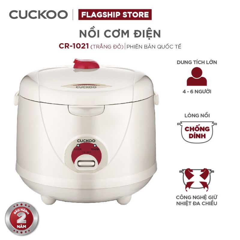 NỒI CƠM ĐIỆN CHÍNH HÃNG CUCKOO CR - 1021 ( DUNG TÍCH 1,8 L )