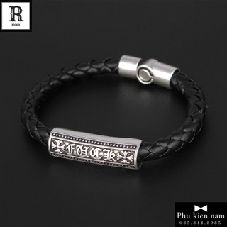Vòng tay da nam - Vòng tay nam Chrome Heart - Mã VT011