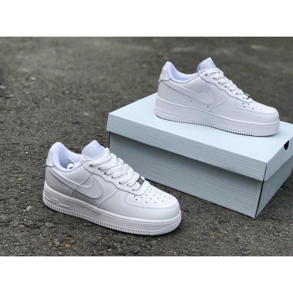 Giày Sneaker AF1 Trắng, Air Force 1 All White Bản Trung Nguyên Bản Cho Nam Nữ, Present Original Sneaker