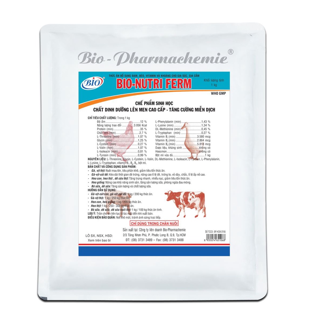 Bio - Nutri Ferm - 1Kg - Chất dinh dưỡng lên men cao cấp - Tăng cường miễn dịch