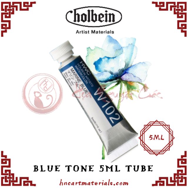 [Holbein] Màu nước họa sĩ Tone Xanh Tuýp 5ml