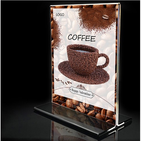 Kệ Mica A4,A5,A6 / Menu Mica A4,A5,A6 - Đế lùa hiển thị 02 mặt
