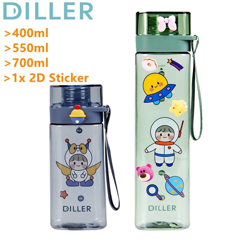 Bình nước thể thao DILLER 400ml / 550ml / 700ml không chứa bpa