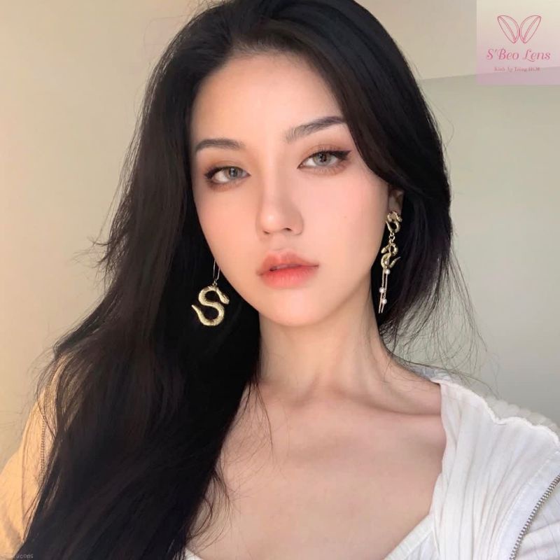 Lens Xám Tây không viền size S có độ cận từ 0 đến 8 Hạn Sử Dụng trên 1 năm