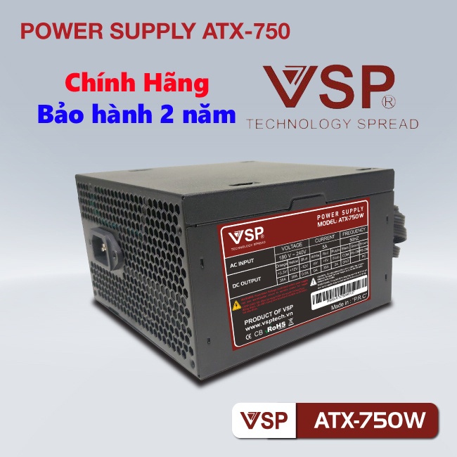 Nguồn máy tính VSP 750w - chính hãng VSP bảo hành 2 năm