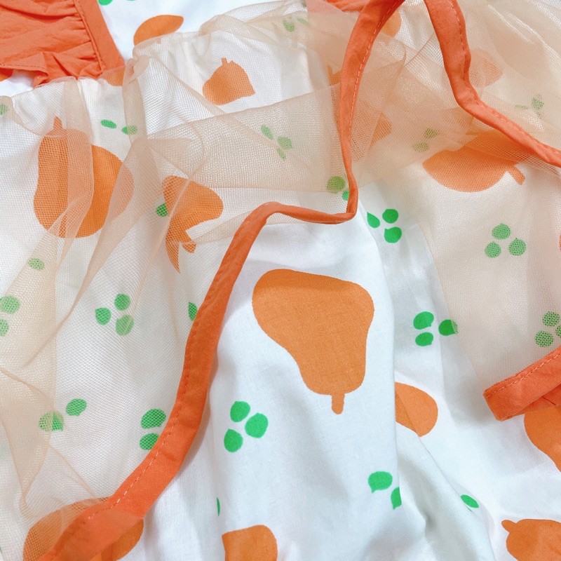 (GRH009) (4-11kg) Romper váy voan cam cam em bé gái (Puppy Kids) | BigBuy360 - bigbuy360.vn