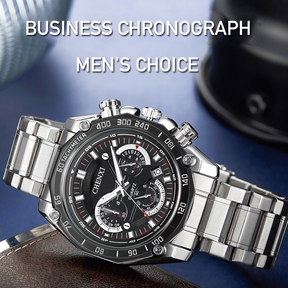 Đồng Hồ Đeo Tay Chexi Chống Thấm Nước Bằng Thép Không Gỉ Sang Trọng Cho Nam