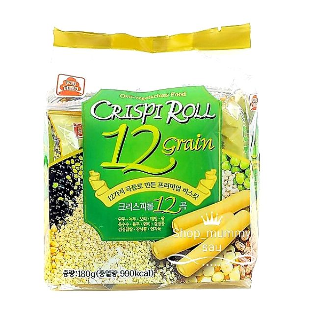 Bánh Crispi Roll 12 loại ngũ cốc 180g ĐỦ 5 VỊ (18 gói)