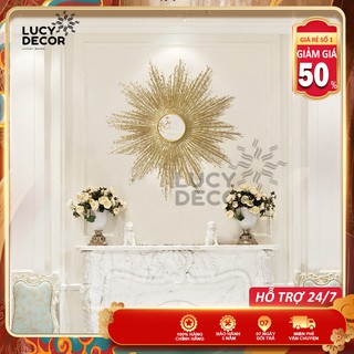 Gương treo tường vàng nghệ thuật decor cỡ lớn trang trí phòng sang trọng phong cách Châu Âu mã M1007