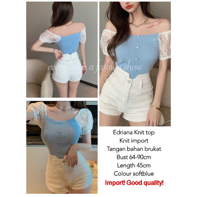 Áo kiểu Hàn Quốc dệt kim PM- Edriana hàng nhập khẩu - Boutique