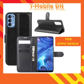 Bao da Oppo Reno 4 🔥 𝐅𝐑𝐄𝐄 𝐒𝐇𝐈𝐏 🔥 Ốp lưng da cao cấp có nắp gập và chống xem video cho Oppo Reno4 4G
