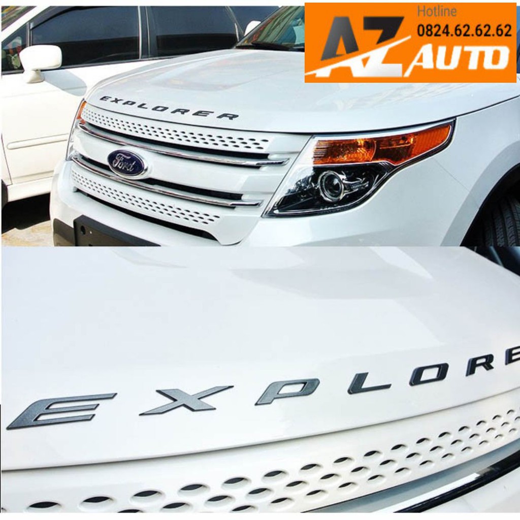 Logo chữ EXPLORER 3D nổi dán trang trí xe Ford Explorer( hàng chất )