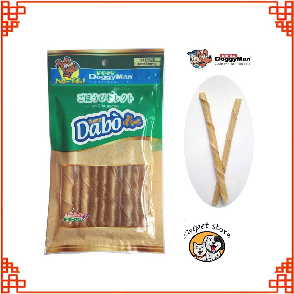 Bánh thưởng xương da bò tự nhiên cho chó-Bánh thưởng mài răng cho chó Da Bò tự nhiên Doggy Man 81617
