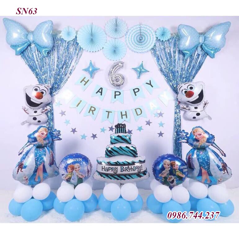 Set Bóng Trang Trí Sinh Nhật Happy Birthday Hình ELSA