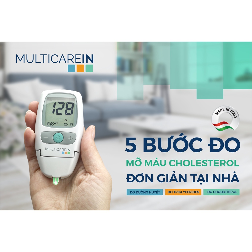 Máy đo mỡ máu và đường huyết MultiCare-In 3 trong 1 chính hãng