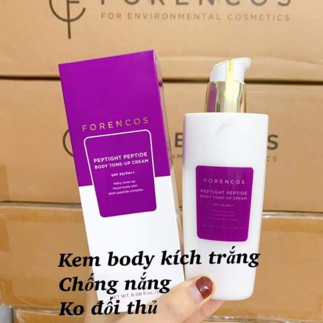 Kem dưỡng thể trắng da, chống nắng 💖FREESHIP💖 Kem dưỡng trắng da Forencos Peptight Peptide Body Tone Up Cream HALIN854