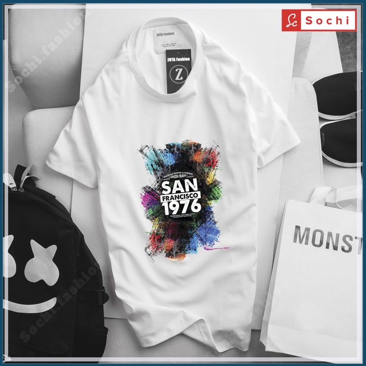 Áo thun nam đẹp thời trang chất cotton in hình phong cách hàng hiệu mã CZ06