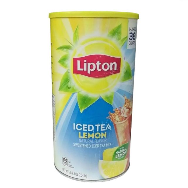 Date 2023 - Bột Trà Chanh Lipton Iced Tea Lemon Natural Flavor 2.54kg của Mỹ