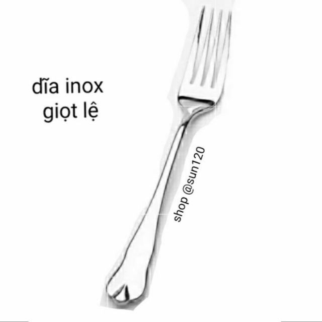 Dĩa inox ăn bít tết hình giọt lệ loại dày G01