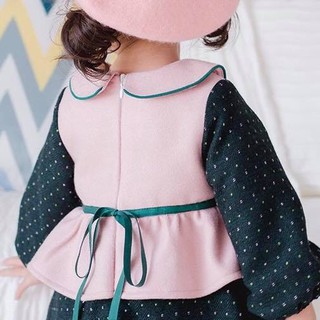 Váy TK Cổ sen Hồng Xanh Rêu