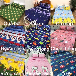 Bộ ga kèm 2 vỏ gối nằm Cotton Poly, inbox chọn mẫu