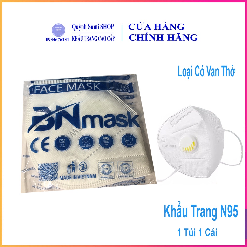 [ Túi 1 Chiếc ] Khẩu Trang Y Tế 5 Lớp TW N95 Có Van Kháng Khuẩn Lọc Bụi Siêu Mịn PM2.5 Face mask N95