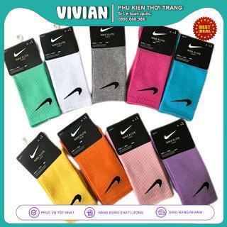 Vớ NIKE cổ cao nhiều màu[ Hộp 5 đôi ] Tất thời trang cao cấp, Phong cách thể thao Vintage