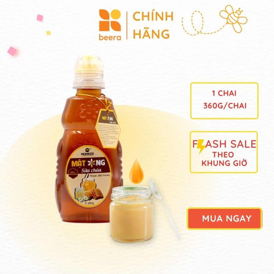 [Giá tốt- Mua nhiều giảm nhiều] Mật Ong Sữa Chúa Honeco Beera pha nước ấm hoặc đắp mặt(360g)