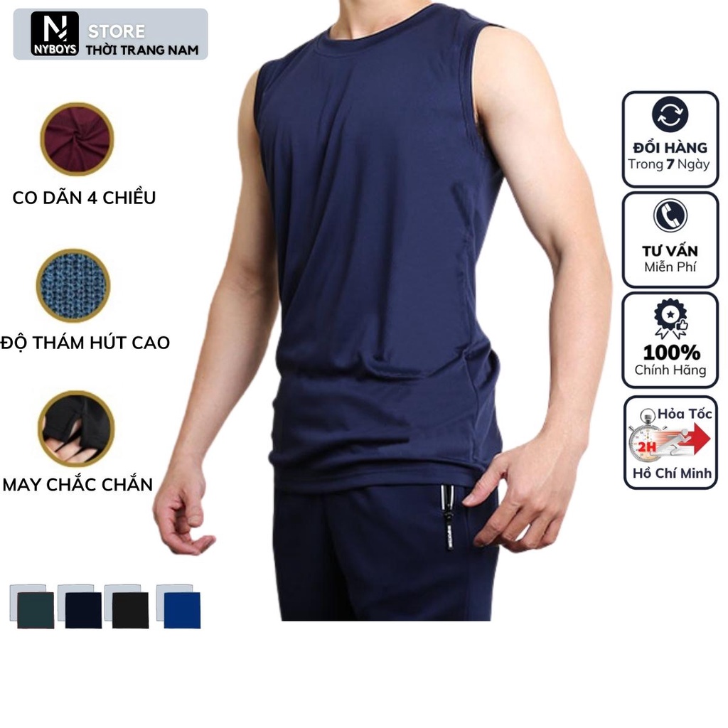 Áo Sát Nách Nam Tập Gym Thể Thao Cao Cấp Áo Ba Lỗ Thể Thao Co Dãn Thoáng Mát - 4 Màu