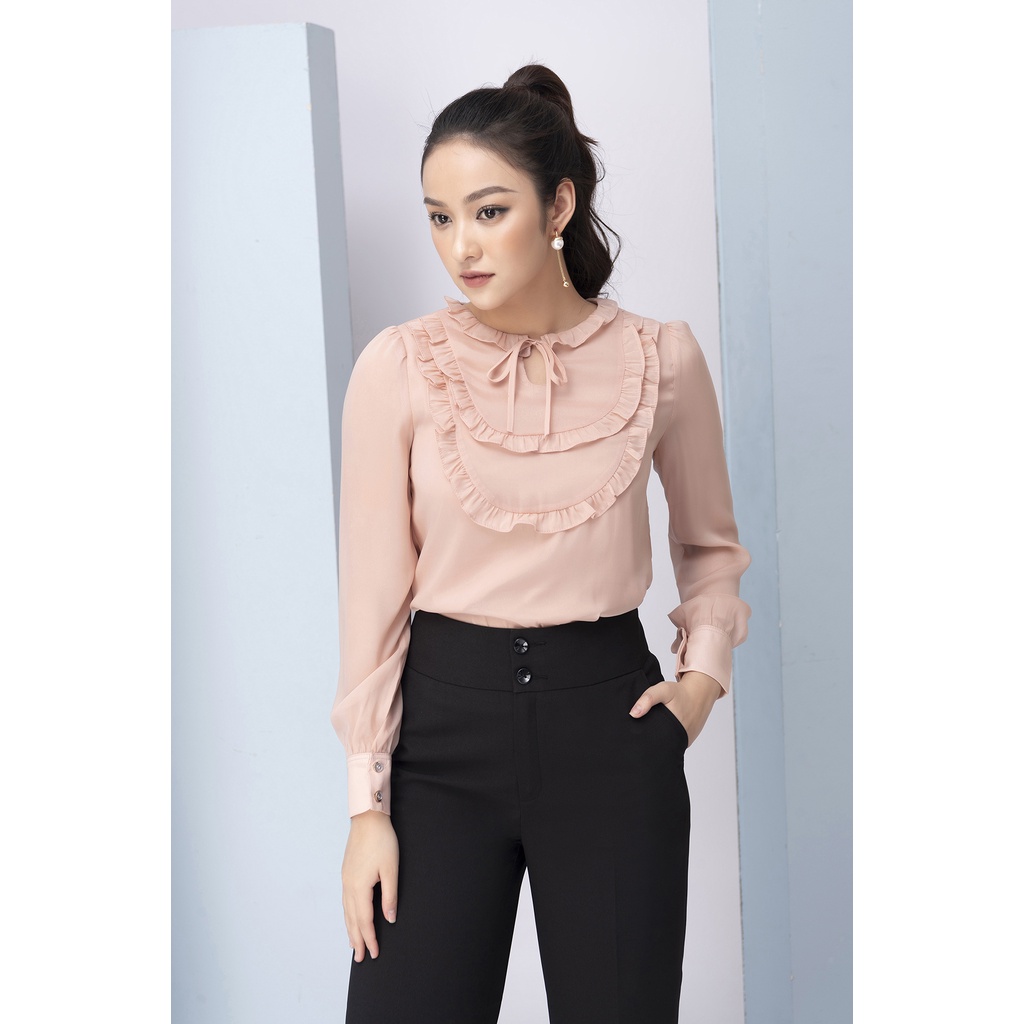 Áo Sơ Mi Kiểu Nữ LUPERI Thiết Kế Dài Tay Dáng Suông, Chất Liệu Lụa Lạnh Mềm Mại Không Co Nhăn Màu Sắc Trang Nhã LFSM1196