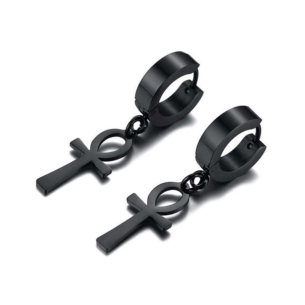 Khuyên Tai Thép Titan Hình Thánh Giá Phong Cách Hiphop Thời Trang