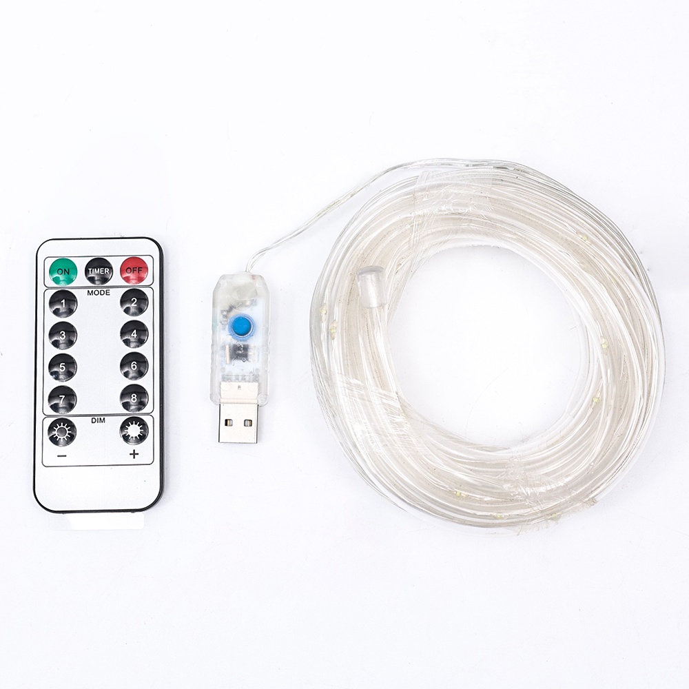 Dải Đèn Led 50 / 100 Bóng Bằng PVC Mềm Chống Thấm Nước Sử Dụng Năng Lượng Mặt Trời Trang Trí Sân Vườn