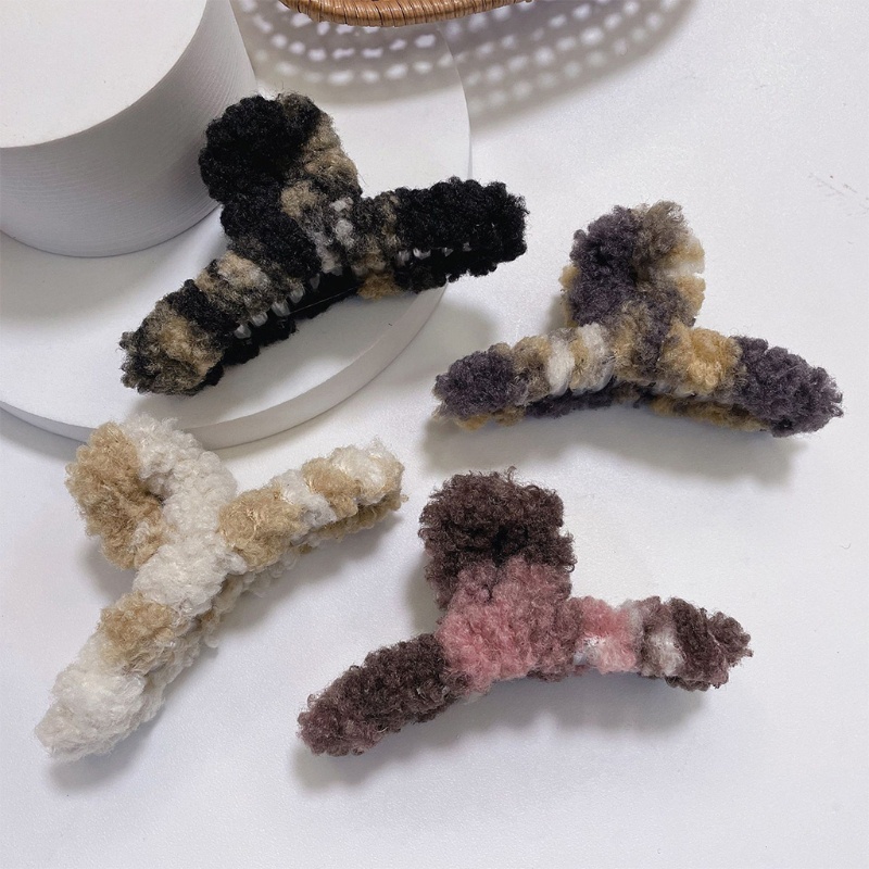 Kẹp Tóc Càng Cua Phủ Lông Thời Trang Xinh Xắn