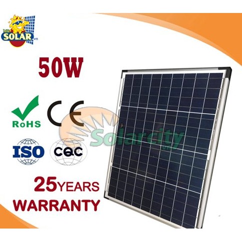 Tấm Pin Năng Lượng Mặt Trời Poly 50W