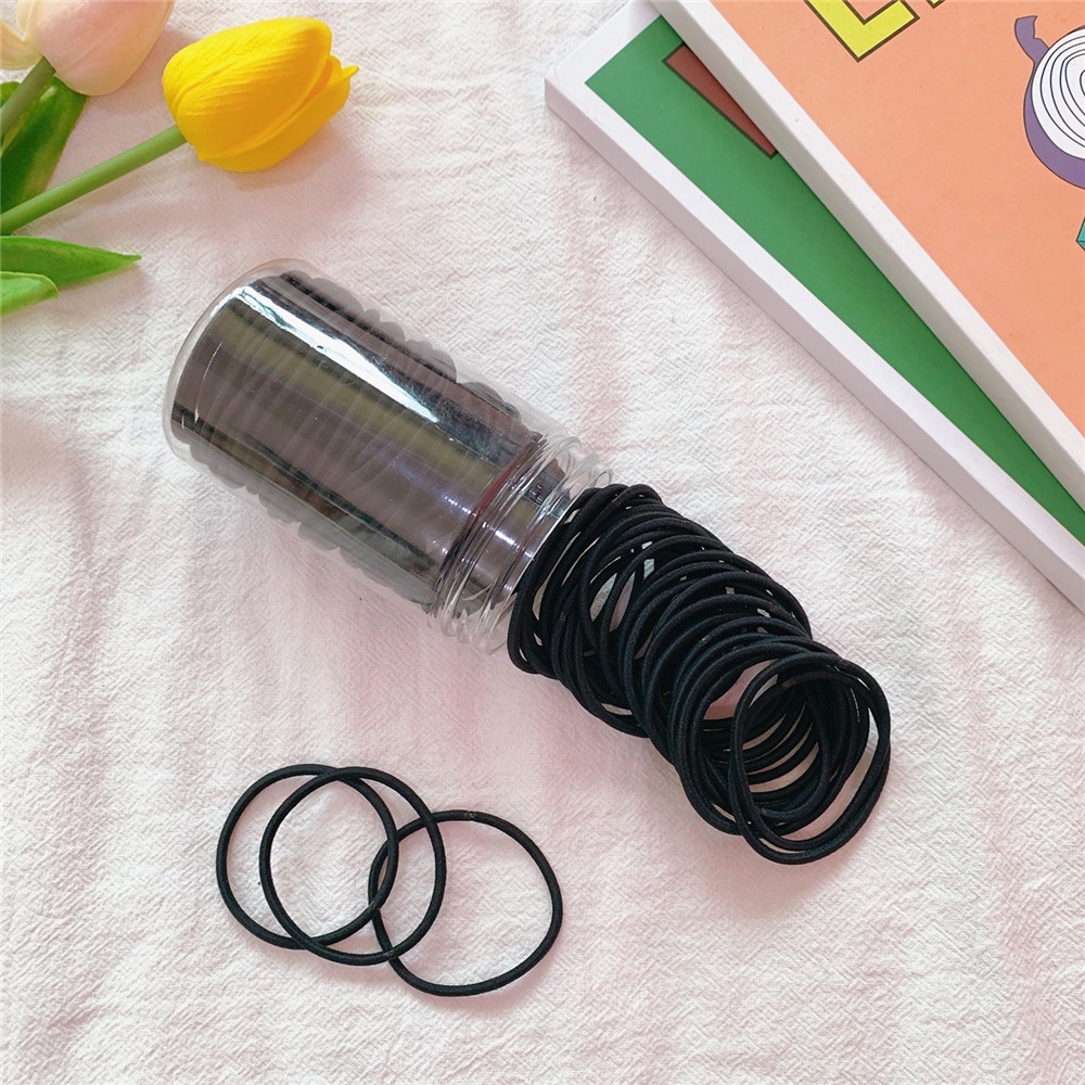 Set 100 Dây Thun Cột Tóc Co Giãn Nhiều Màu Tiện Dụng Dành Cho Nữ