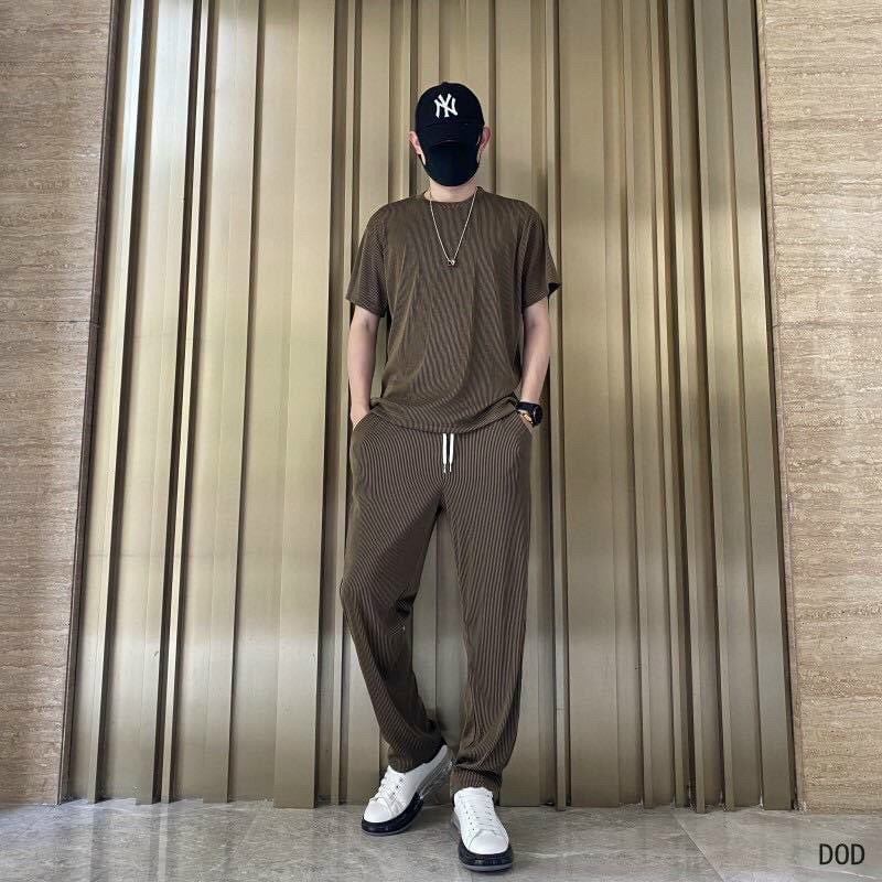 Bộ Quần Áo Thun Thể Thao Nam Basic Vải Cotton Co Giãn Dệt Kim Độc Lạ Thấm Hút Mồ Hôi