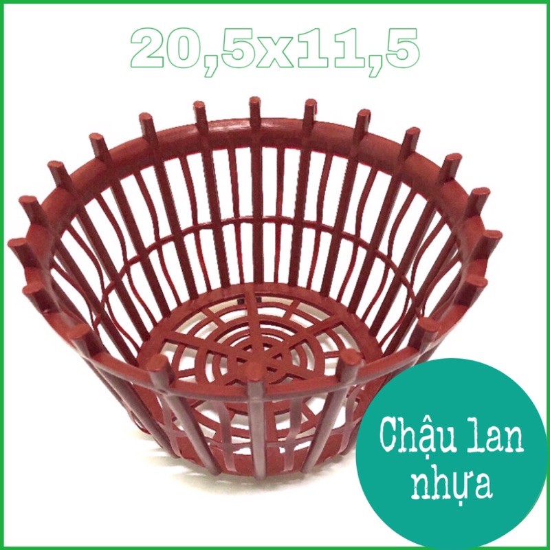 Chậu nhựa trồng lan có nan phụ 20,5x11,5cm