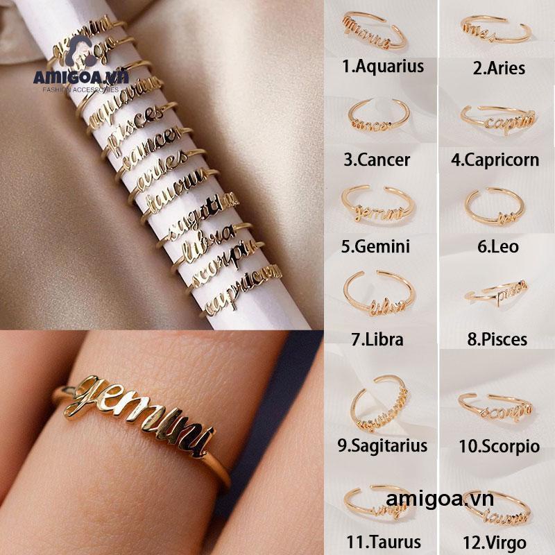 ✨✨Nhẫn Đeo Tay Kim Loại Khắc Chữ Thời Trang Cho Nữ