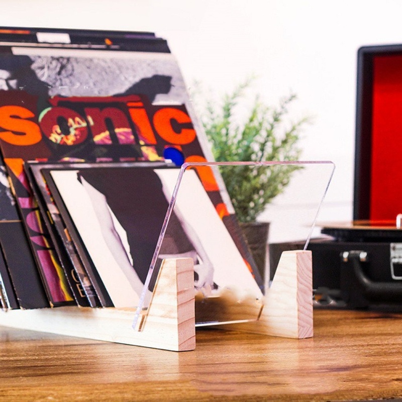 Giá đỡ đĩa than vinyl sức chứa lớn bằng acrylic trong suốt hiện đại