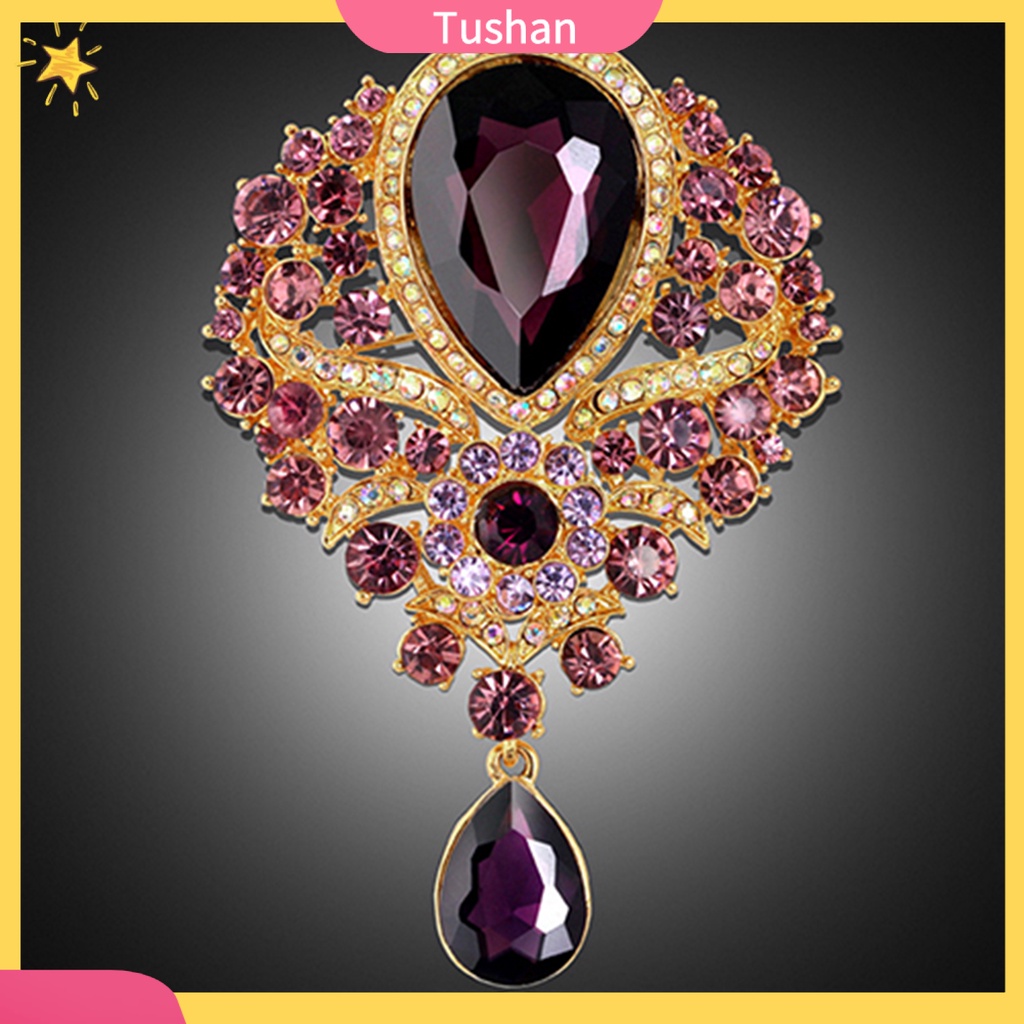 Ghim Cài Áo Hình Giọt Nước Đính Đá Nhân Tạo Thời Trang Cho Nữ