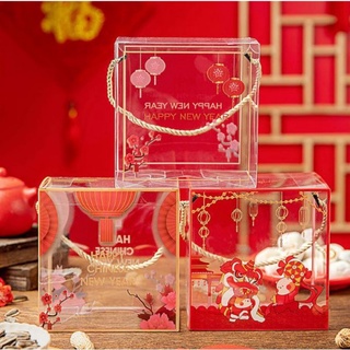 10 Hộp mica có quai xách đựng bánh kẹo tết